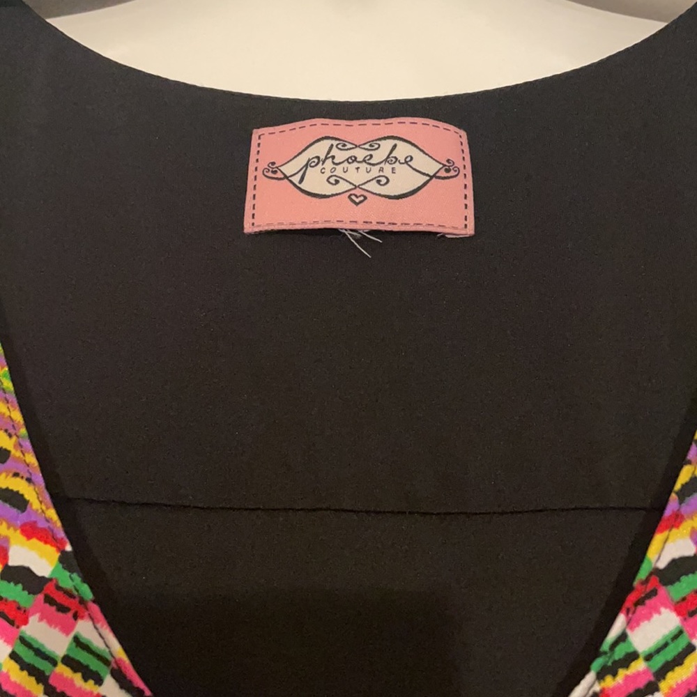 Printed with black details all stretch tank colorful Phoebe dress - Picture 3 of 4